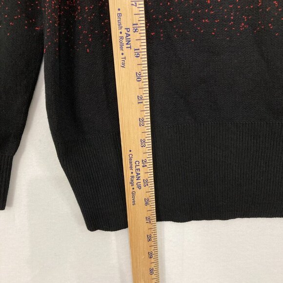 New Birch NY size 1X Red Black Ombre V Neck Stretch Knit Long Sleeve Sweater - Picture 5 of 9
